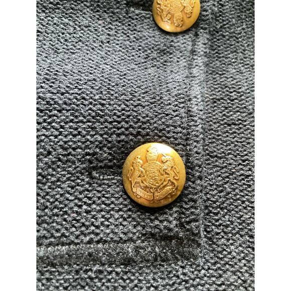 LAUREN RALPH LAUREN dark blue sweater gold buttons and trim sz M military style - Picture 4 of 9